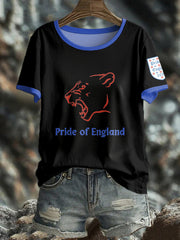 Women's UK England Football Lover Champion Printed T-shirt vetvanguards