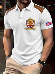 Men's UK Flag Lion Patriot Printed Casual Tops vetvanguards