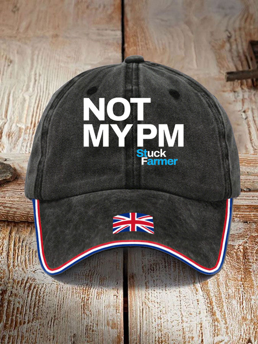 Unisex Not My PM Funny UK Flag Printed Hat vetvanguards