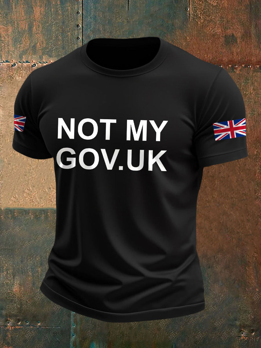 Men's Not My PM Funny UK Flag Printed T-Shirt vetvanguards