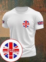 Men's Not My PM Funny UK Flag Printed T-Shirt vetvanguards
