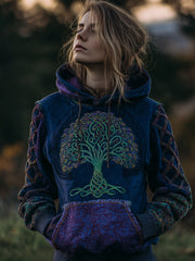Women's Celtic Knot Tree of Life Pattern Vintage Hoodie vetvanguards