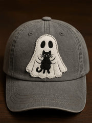 Unisex Halloween Spooky Cat Print Hat vetvanguards
