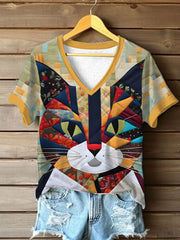 Women's Cute Cat  Short Sleeve T-shirt vetvanguards