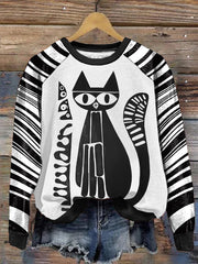 Women's Mexican Folk Art Cat Sweatshirts vetvanguards