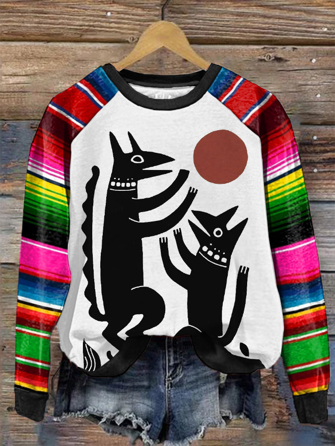 Women's Mexican Folk Art Animals Sweatshirts vetvanguards