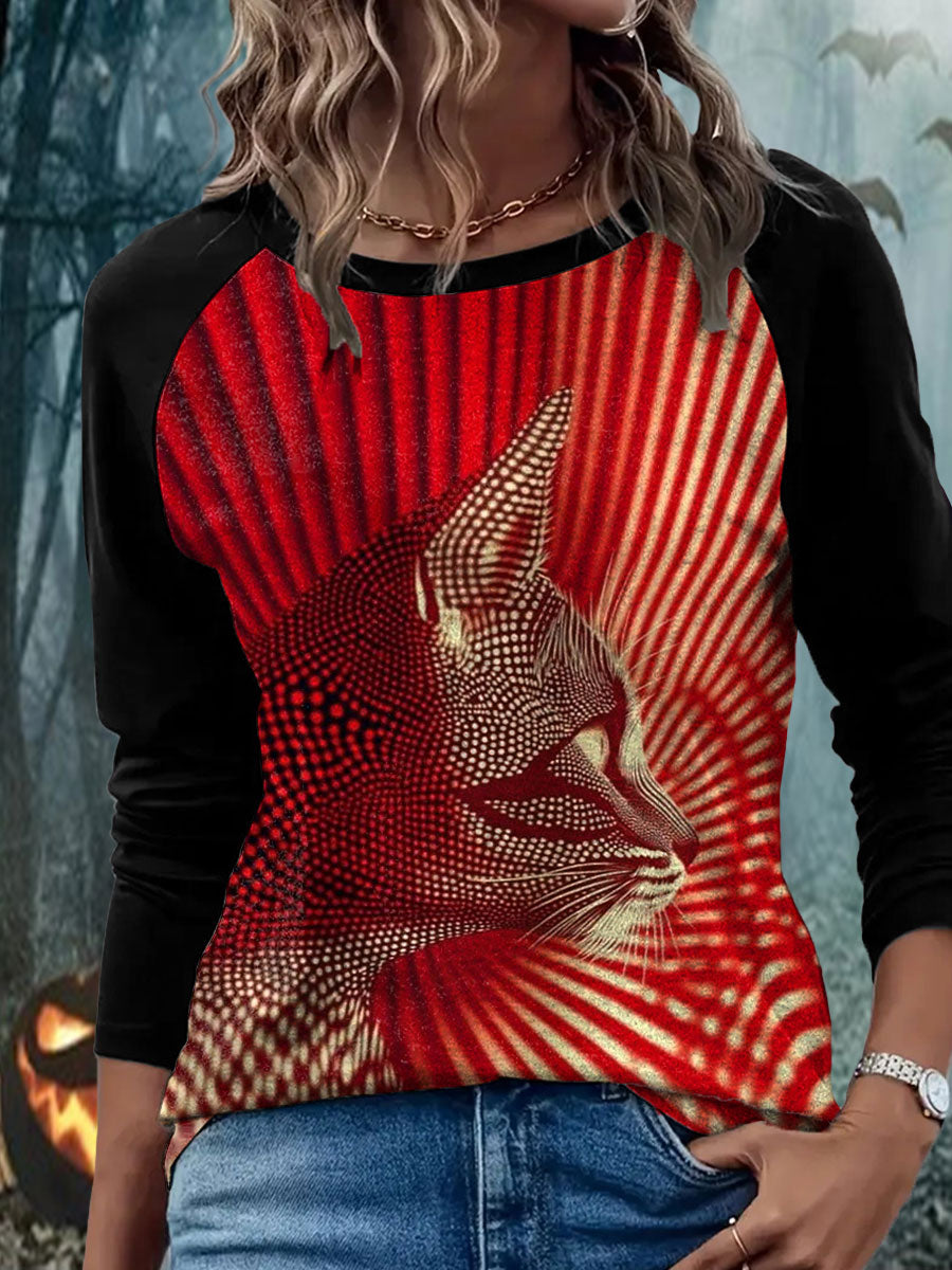 Women's Bloodstained Cat Long Sleeve T-Shirts vetvanguards