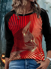 Women's Bloodstained Cat Long Sleeve T-Shirts vetvanguards