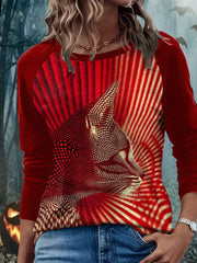 Women's Bloodstained Cat Long Sleeve T-Shirts vetvanguards