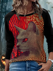 Women's Bloodstained Cat Long Sleeve T-Shirts vetvanguards