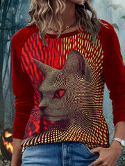 Women's Bloodstained Cat Long Sleeve T-Shirts vetvanguards