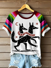 Women's Mexican Folk Art Wolf and Snake T-Shirts vetvanguards