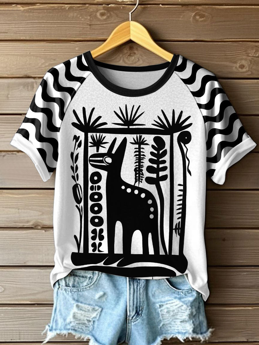 Women's Mexican Folk Art Animal T-Shirts vetvanguards