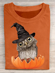 Women's Halloween Owl Short-sleeved T-shirt vetvanguards
