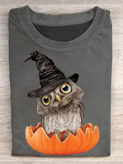 Women's Halloween Owl Short-sleeved T-shirt vetvanguards