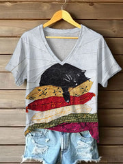 Women's Cute Cat  Short Sleeve T-shirt vetvanguards