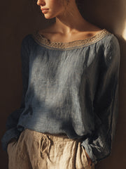 Women's Vintage Lace Patchwork Shirt vetvanguards