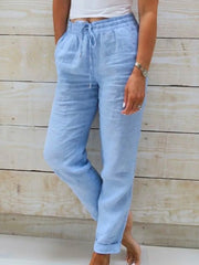 Women's Simple Solid Color Linen Pants vetvanguards