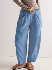 Women's Simple Solid Color Linen Pants vetvanguards