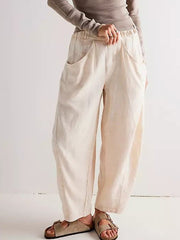 Women's Simple Solid Color Linen Pants vetvanguards