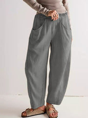 Women's Simple Solid Color Linen Pants vetvanguards
