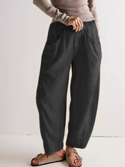 Women's Simple Solid Color Linen Pants vetvanguards