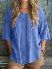 Women's Simple Solid Color Linen Shirt vetvanguards