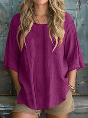 Women's Simple Solid Color Linen Shirt vetvanguards