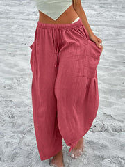 Women's Simple Solid Color Linen Pants vetvanguards