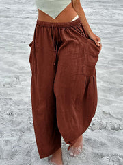 Women's Simple Solid Color Linen Pants vetvanguards