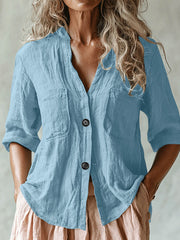 Women's Vintage Simple Linen Shirt vetvanguards