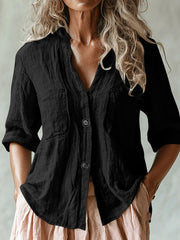 Women's Vintage Simple Linen Shirt vetvanguards
