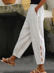 Women's Simple Solid Color Linen Pants vetvanguards