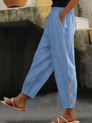 Women's Simple Solid Color Linen Pants vetvanguards