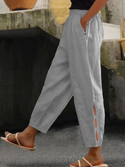 Women's Simple Solid Color Linen Pants vetvanguards