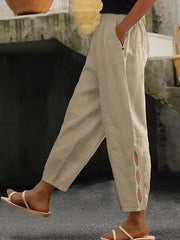 Women's Simple Solid Color Linen Pants vetvanguards