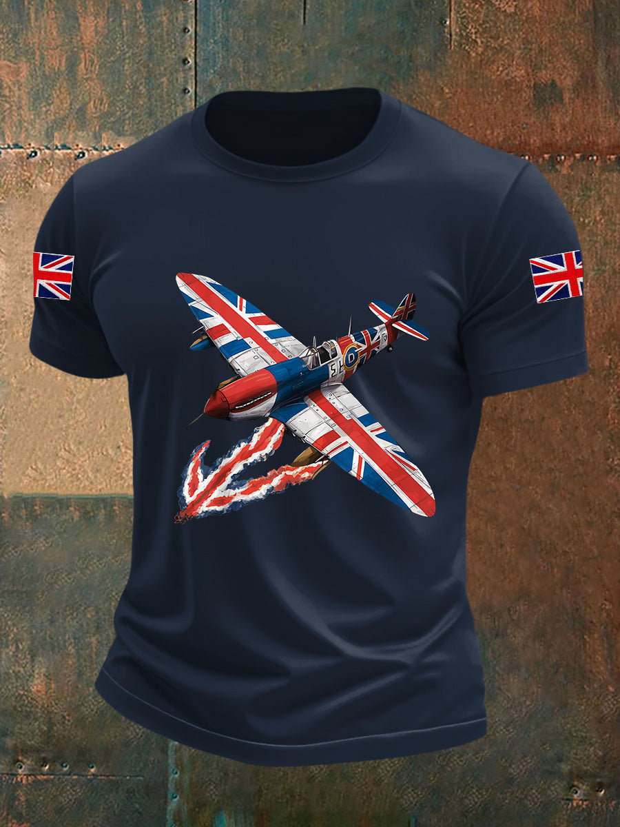 Men's Union Jack Fighter Short-sleeved T-shirt vetvanguards