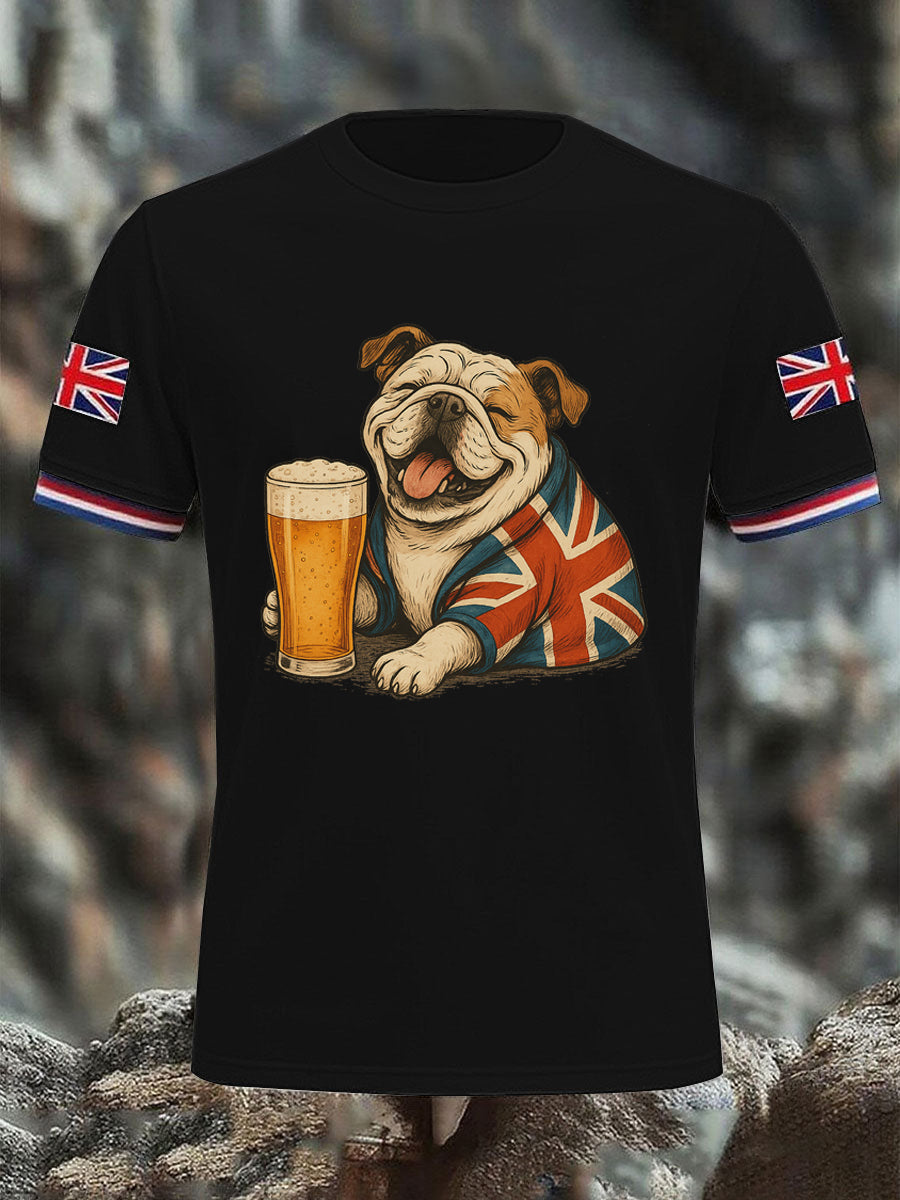Men's Vintage England Flag Casual Printed T-shirt vetvanguards