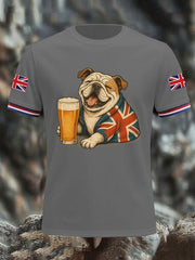 Men's Vintage England Flag Casual Printed T-shirt vetvanguards