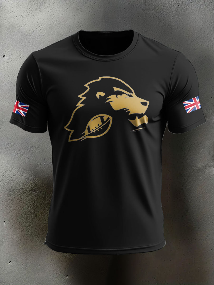Men's UK Flag Football Printed T-shirt vetvanguards