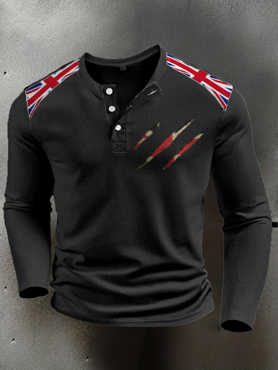 Men's UK Flag Printed Casual Tops vetvanguards