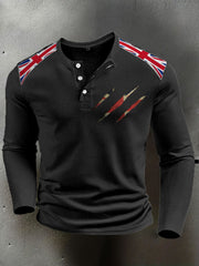 Men's UK Flag Printed Casual Tops vetvanguards