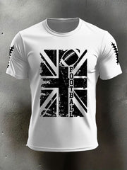 Men's UK Flag Football Printed T-shirt vetvanguards