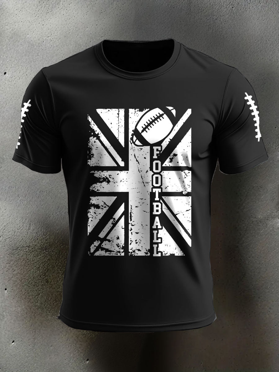 Men's UK Flag Football Printed T-shirt vetvanguards