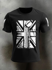 Men's UK Flag Football Printed T-shirt vetvanguards