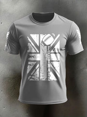 Men's UK Flag Football Printed T-shirt vetvanguards