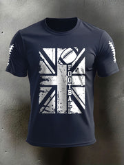 Men's UK Flag Football Printed T-shirt vetvanguards