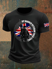 Men's British imitation cotton short-sleeved T-shirt vetvanguards