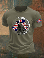 Men's British imitation cotton short-sleeved T-shirt vetvanguards