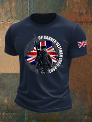 Men's British imitation cotton short-sleeved T-shirt vetvanguards